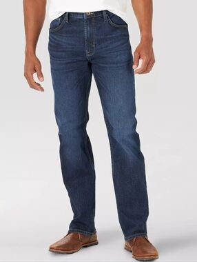 WRANGLER Men's/Junior's Straight Jeans - Dark Blue, Size 30x32, Like New